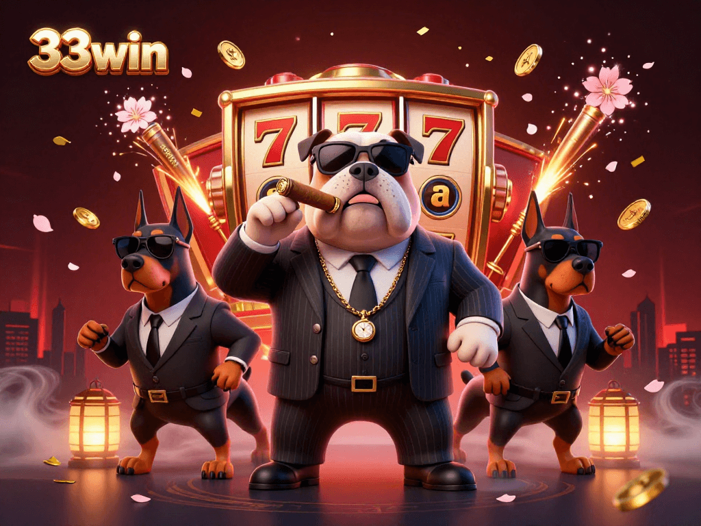 Experience the thrill of 33win casino gaming with vibrant characters and dynamic slot elements.