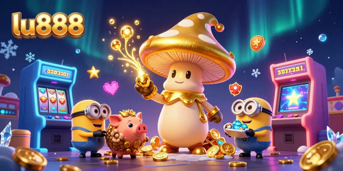 Spin and win with lu888's magical golden gaming experience featuring cartoon characters and casino elements.