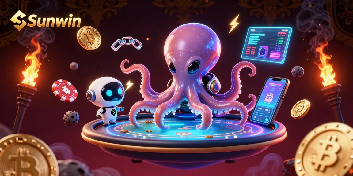 Engage in thrilling gameplay with Sunwin as the alien octopus dealer hosts a poker game.