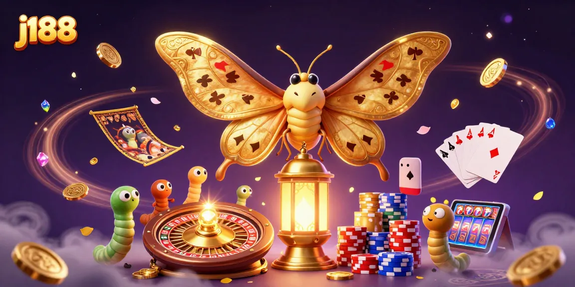 Experience the thrill of j188 with a vibrant casino scene featuring dynamic games and gold-filled excitement.