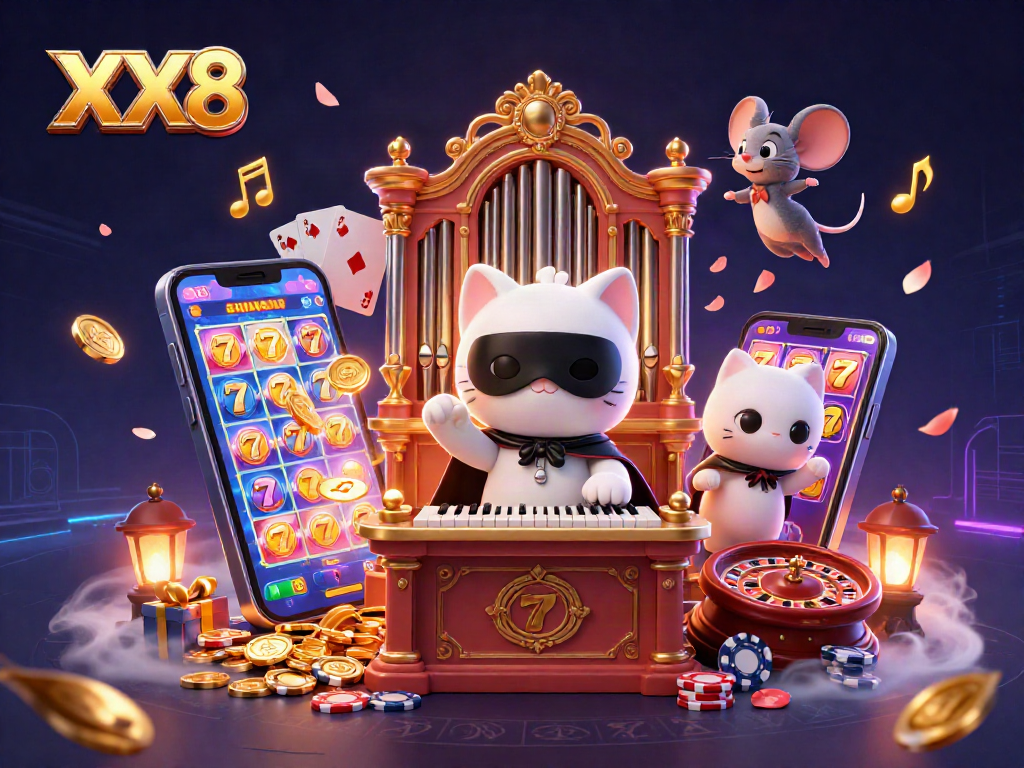 Experience an engaging XX8-themed casino adventure with animated characters and vivid game elements.