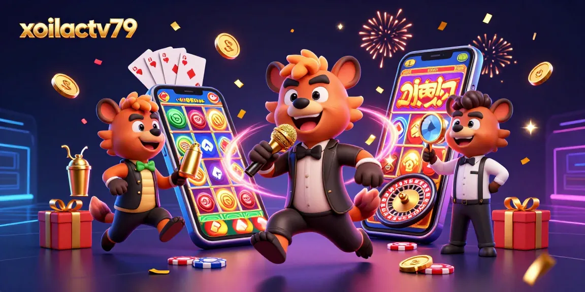 Experience vibrant gaming action with xoilactv79's dynamic casino scene featuring humorous hyenas.