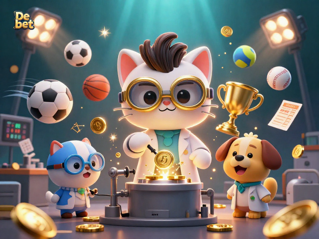 Experience De bet's thrilling action with a mad scientist and dog in a dynamic casino scene.
