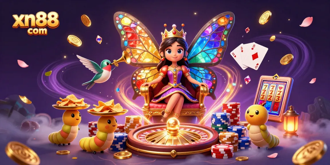 Experience the excitement of xn88 com with vibrant casino elements and characters in a stunning 3D scene.