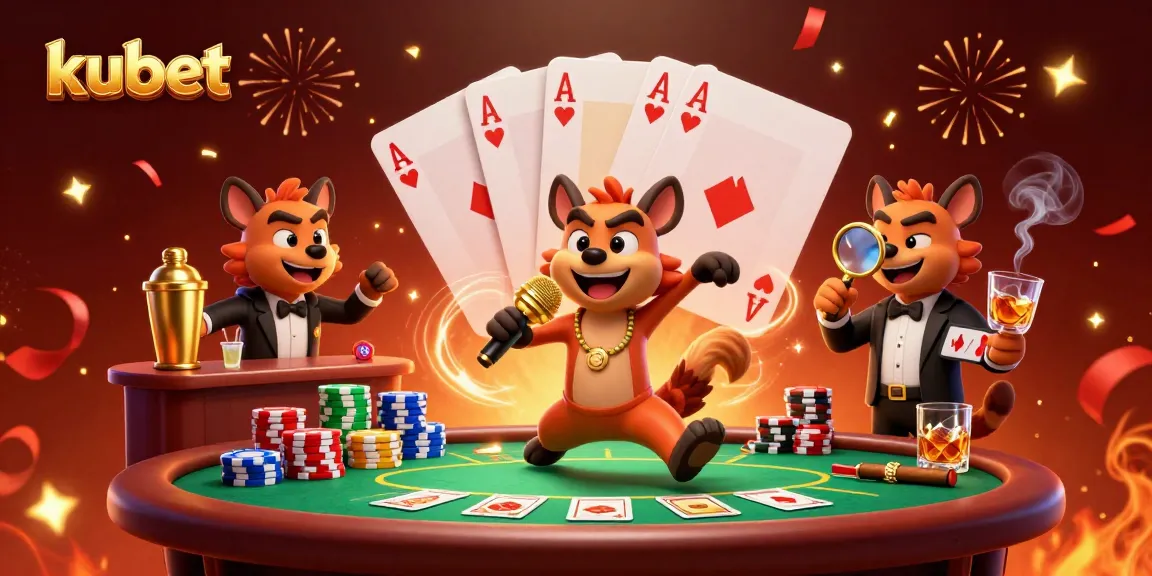 Engage in kubet's vibrant casino experience with interactive hyenas and thrilling gaming elements.