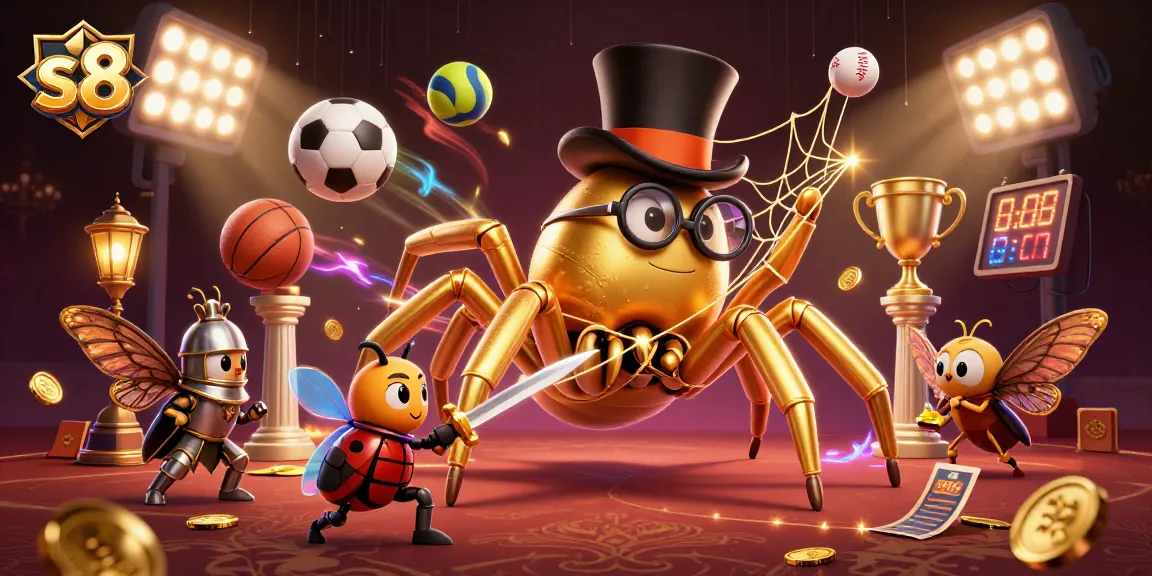 Experience thrilling gameplay in s8's casino with golden tarantula, beetle knight, and exciting sports elements.