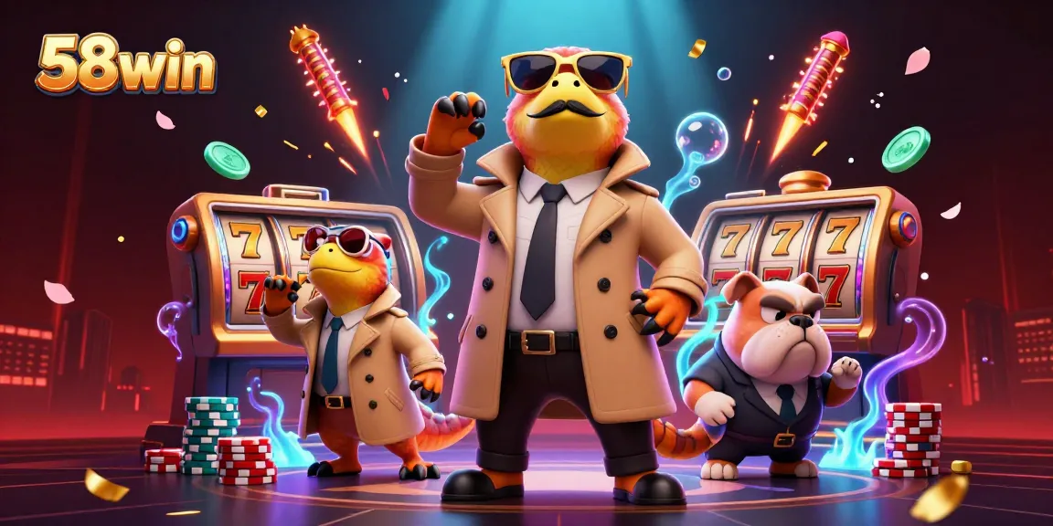 Join the excitement at 58win with raptors in disguise entering a VIP casino lounge.