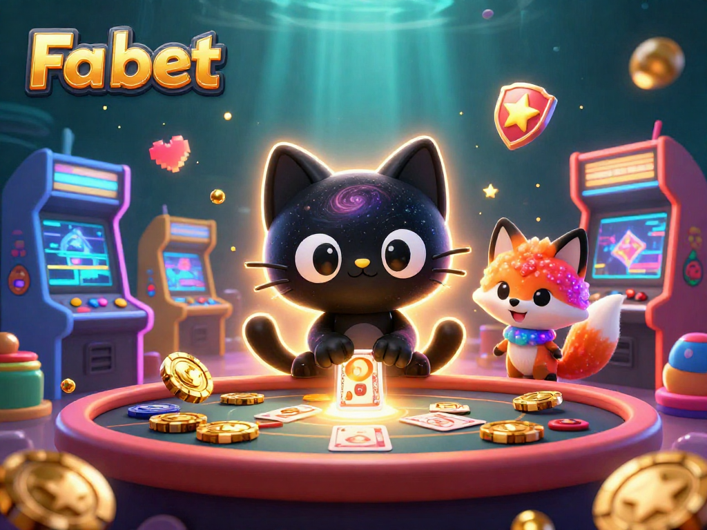Experience excitement at Fa bet with a cosmic casino setting featuring a black hole cat and vibrant imagery.