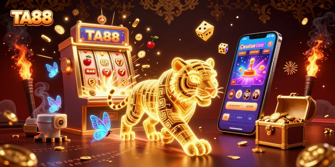Win big with TA88 at this vibrant 3D casino scene filled with surprises and slot jackpots.