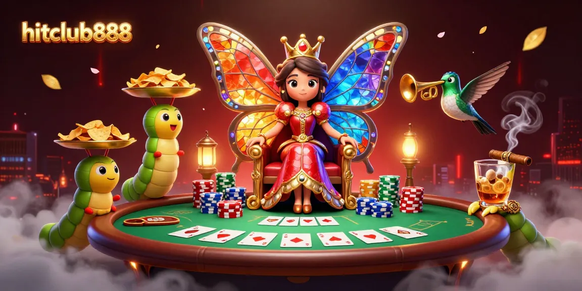 Experience thrilling poker action at hitclub888 with vibrant characters and immersive gaming elements.