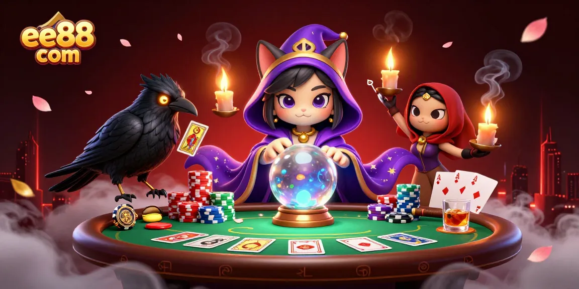 Engage in thrilling casino action with ee88 com’s poker scene, showcasing colorful chips and cards.